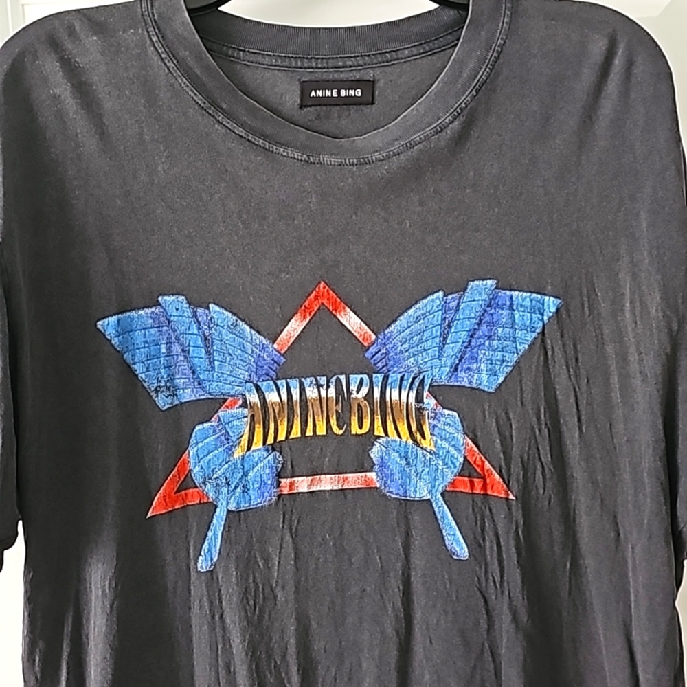 ANINE BING Washed Black Tee L